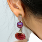 Preview: Ekaterini earrings sunrise shells, pink Swarovski crystals and with gold accents, style